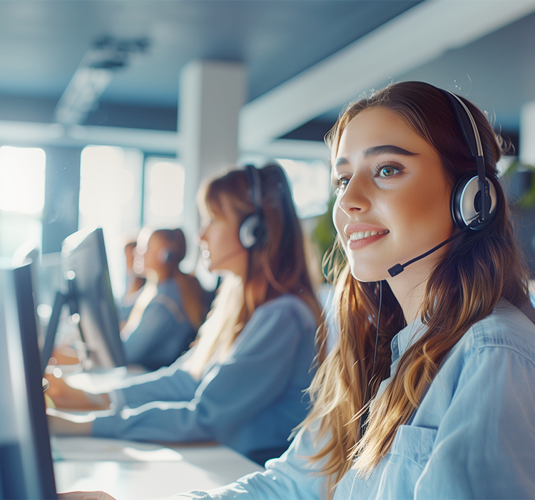 Kundendienstmitarbeiter bei der Arbeit, die mit Headsets ausgestattet sind, sind bereit, Kunden bei Anfragen zu unserer Palette von Elektrowerkzeugen zu unterstützen, darunter Abrisshämmer, Rotary -Hämmer und vieles mehr.